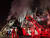 11일 오후 경기 연천군 전곡읍의 한 교회에서 불이 나 소방대원들이 진화 작업을 하고 있다. 연합뉴스