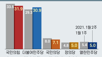 서울 정당지지도 국민의힘 35%···민주당 26.3% 보다 앞섰다 [리얼미터]