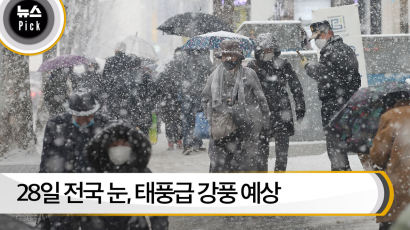 [뉴스픽]내일 전국 눈 내린 뒤 얼어붙는다…태풍급 강풍 예상