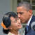 2012년 미얀마를 방문한 버락 오바마 미국 대통령이 아웅산 수지 미얀마 국가 고문에게 인사하고 있다. [AFP=연합뉴스]