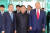 2019년 6월 30일 판문점에서 만난 문재인 대통령과 김정은 국무위원장, 도널드 트럼프 전 미국 대통령. 뉴시스