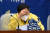 김태년 더불어민주당 원내대표가 18일 오전 국회에서 열린 정책조정회의에서 생각에 잠겨 있다. 연합뉴스
