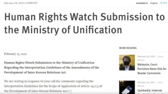 HRW "전단법, 아무 물품이나 금지 가능" 통일부에 의견서 접수