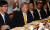 2007년 8월13일 미국 서브프라임 모지지론 우려가 확산됨에 따라 김석동 당시 재정경재부 제1차관(왼쪽에서 두번째)이 서울 명동 은행회관에서 대응방안을 논의하기 위한 금융정책협의회를 주재하고 있다. 김승현 기자