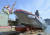 3일 일본 미쓰비시(三菱)중공업 나가사키(長崎) 조선소에서 해상자위대 신형 호위함의 1번함인 모가미의 명명식을 겸한 진수식이 열리고 있다. 연합뉴스