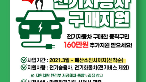 서울 동작구, 이달부터 전기자동차 구매 지원 추진