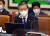 변창흠 국토교통부 장관이 12일 국회에서 열린 국토교통위원회 전체회의에 참석, 답변하고 있다.