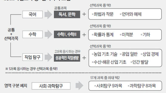 선택과목 경우의 수 816개…문·이과 통합 ‘난수표 수능’