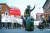 미주 한인과 화교 등 소수민족 활동가들이 17일(현지시간) 워싱턴에서 애틀랜타 마사지 업소 총격에 항의하는 시위를 벌이고 있다. [AFP=연합뉴스]