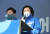박영선 더불어민주당 서울시장 후보가 29일 서울 성북구 길음역에서 열린 집중 유세에서 지지를 호소하고 있다. 뉴스1 