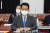 박지원 국가정보원장이 29일 국회에서 열린 정보위원회 전체회의에 출석해 있다. 오종택 기자