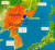 아무르 표범 분포 (주황색은 과거, 파란색은 현재). 국립생태원 멸종위기종복원센터