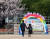 지난달 2일 부산 동래구 내성초등학교에서 입학생이 학부모의 손을 잡고 입학식 포토존 앞으로 걸어가고 있다. 연합뉴스