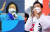 지난 6일 박영선 더불어민주당 서울시장 후보(왼쪽)와 오세훈 국민의힘 서울시장 후보(오른쪽)가 각각 서울 종로구 동화면세점 앞과 노원구 상계백병원 앞 사거리에서 유세를 갖고 지지를 호소하고 있다. 뉴스1