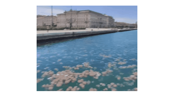 이탈리아 연안에 대규모 해파리떼 출현…“분홍빛 물결”