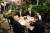 도널드 트럼프 대통령과 아베 신조 일본 총리가 2017년 2월 미국 플로리다주 마러라고 호텔에서 만찬을 나누고 있다. [로이터=연합뉴스]