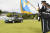 제38대 이성용 신임 공군참모총장(가운데)과 이임하는 제37대 원인철 공군참모총장(오른쪽)이 지난해 9월 23일 충남 계룡대 대연병장에서 거행된 '제37˙38대 공군참모총장 이취임식'에서 열병하고 있다. [공군 제공]