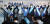 22일 오전 대전 서구 오페라웨딩홀에서 열린 더불어민주당 대표·최고위원 후보자 순회 합동연설회에서 최고위원 후보자들이 인사하고 있다. 뉴스1