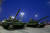 현재 러시아군 주력 탱크인 T-72B3M도 리허설에 참여했다. TASS=연합뉴스