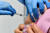 27일 대전 중구 코로나19 백신 예방접종센터에서 의료진이 어르신들에게 백신을 신중히 접종하고 있다.프리랜서 김성태