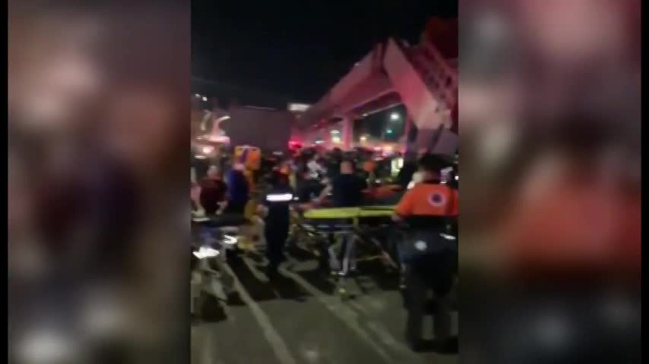 멕시코 교량 붕괴 열차 추락…사망자 23명으로 늘어[영상]
