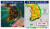 왼쪽부터 13일 9시 40분 기준 위성 합성 영상과 낮 최고기온 예상 분포도. 기상청