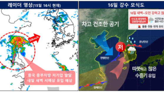 내일 아침 나들이 못가요…천둥·번개 동반한 물폭탄 온다