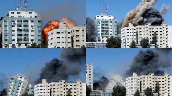 외신 건물도 와르르…"이스라엘 고의적 폭격, 충격과 공포" [영상]