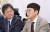 2020년 2월 4일 새로운보수당에 영입된 김웅 의원(오른쪽). 왼쪽은 유승민 전 의원. 뉴시스 