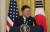 문재인 대통령이 조 바이든 미국 대통령과 21일 오후(현지시간) 백악관에서 정상회담 후 공동기자회견을 하고 있다. 연합뉴스