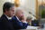 조 바이든 미국 대통령이 21일 백악관에서 문재인 대통령과 정상회담을 하고 있다.[AP=연합뉴스]