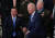 미국을 방문 중인 문재인 대통령이 21일 오후(현지시간) 백악관 이스트룸에서 열린 한국전쟁 명예 훈장 수여식에서 조 바이든 미국 대통령, 랠프 퍼켓 주니어 예비역 대령 가족과 기념촬영을 하고 있다.연합뉴스