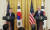 문재인 대통령과 조 바이든 미국 대통령이 21일 오후(현지시간) 백악관에서 정상회담 후 공동기자회견을 하고 있다. [청와대 사진기자단] 