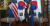  카멀라 해리스 미국 부통령이 문재인 대통령과 악수 한 뒤 바지에 손을 닦고 있다. [백악관 유튜브 캡처]