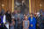 플로이드의 딸 지애나(왼쪽 둘째), 동생 필로니스(가운데) 등 유족이 25일 펠로시 미 하원의장을 만나기 위해 연방의사당을 방문했다. 이들은 백악관을 방문해 조 바이든 대통령과도 만나 대화했다. AP=연합뉴스