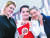 2020년 7월 대선 당시 알렉산드르 루카셴코 대통령에 맞서 출마한 스베틀라나 티하놉스카야 후보(가운데)를 지원한 베로니카 체프칼로(왼쪽)와 마리아 콜레스니코바(오른쪽). [타스=연합뉴스]