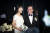 게르하르트 슈뢰더 전 독일 총리와 부인 김소연 씨가 2018년 1월 서울 그랜드 하얏트호텔에서 열린 결혼 축하연에서 활짝웃고 있다. 권혁재 사진전문기자