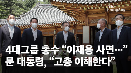 4대그룹 총수 만난 文, 이재용 사면에 "국민들도 많이 공감"