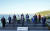 문재인 대통령이 12일(현지시간) 영국 콘월 카비스베이 양자회담장 앞에서 G7 정상회의에 참석한 정상들과 기념촬영을 하고 있다. 뉴시스.