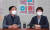 2021년 6월 13일 국회에 출근한 이준석(오른쪽) 국민의힘 대표는 김기현 원내대표와 만나 당직 인선 등을 논의했다.