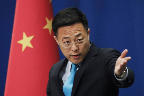 자오리젠 중국 외교부 대변인 정례 브리핑 장면 ⓒ데일리차이나