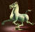 중국 간쑤성에서 출토된 ‘청동분마상(靑銅奔馬像)’. 1800년 전 한나라 때의 유물이다. [사진 간쑤성박물관]