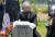 최재형 전 감사원장이 12일 오전 국립대전현충원 천안함46용사묘역에 잠들어 있는 전사자들을 참배한 뒤 묘비를 어루만지고 있다. 김성태