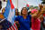지난 12일(현지시간) 미국 마이애미에서 일어난 쿠바 정부 비판 시위. [AFP=연합뉴스]
