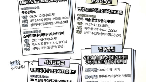 서경대 캠퍼스타운, 지역활성화 프로젝트 ‘정릉아카데미’ 참여자 모집