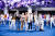 14일 미국 NBC ‘더 투나잇 쇼 스타링 지미 팰런’에서 ‘퍼미션 투 댄스’ 무대를 선보인 방탄소년단. 팬덤 색깔인 보라색 풍선으로 무대를 장식했다. [사진 NBC]