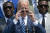 조 바이든 미국 대통령이 20일 백악관에서 수퍼보울 우승팀인 탬파베이 부커니어스를 초대해 축하인사를 하고 있다.[EPA=연합뉴스]