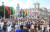 지난 19일 록다운에 반대하는 시민들이 의사당 광장 앞에 모여있는 모습. EPA=연합뉴스