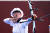 도쿄올림픽 미디어데이가 6월 28일 진천 국가대표선수촌에서 열렸다. 이날 양궁종목 훈련공개가 진행되고 있다. 활시위를 당기는 안산 선수. 올림픽사진공동취재단