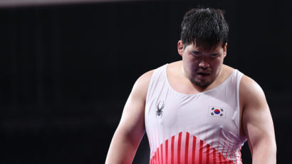 레슬링 130㎏급 간판 김민석, 올림픽 1회전 탈락…이란에 완패